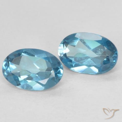 1.04 ctw Blue Topaz Stones, Natural Topaz in Oval Facet Shape for Sale