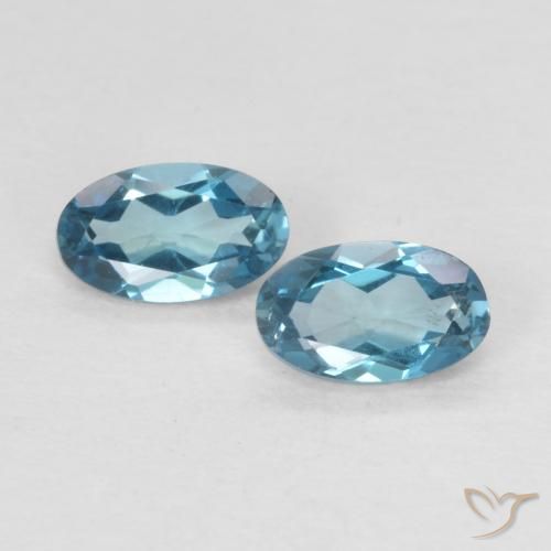 0.53 ct London Blue Topaz, 5 x 3 mm Oval Cut From Brazil, Photo A