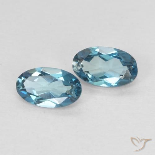 0.53 ctw Blue Topaz Stones, Natural Topaz in Oval Facet Shape for Sale