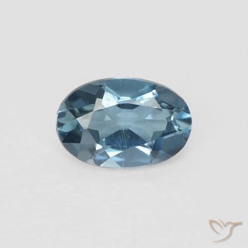 0.54 ct Blue Topaz Gemstone, Topaz Gem in Oval Facet Shape for Sale.