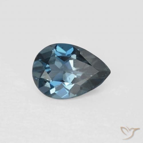 0.71 ct Blue Topaz Stone, Natural Topaz in Pear Facet Shape for Sale