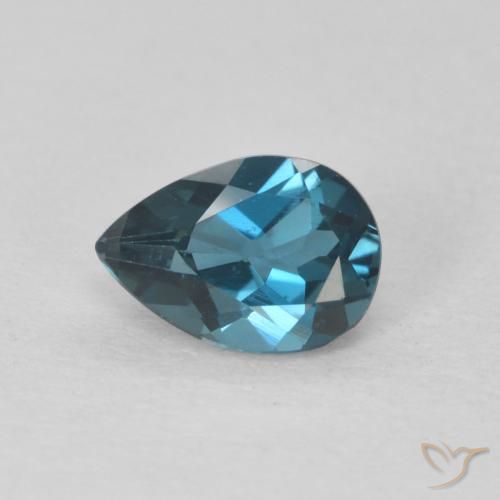 0.78ct Natural London Blue Topaz, Pear Shape, VVS-VS