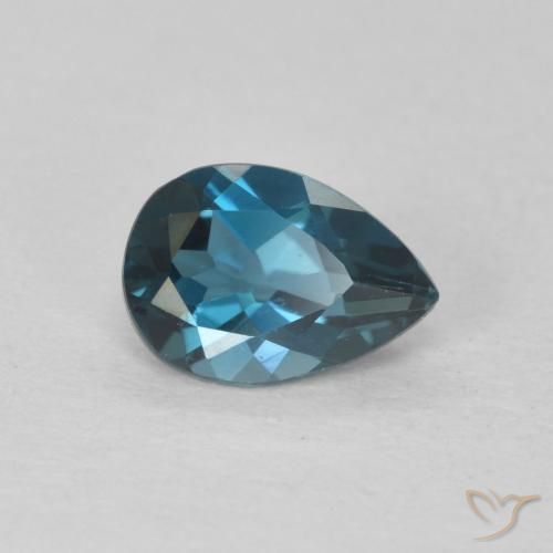 0.78 ct Blue Topaz Stone, Natural Topaz in Pear Facet Shape for Sale