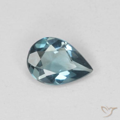 0.53 ct Blue Topaz Stone, Natural Topaz in Pear Facet Shape for Sale