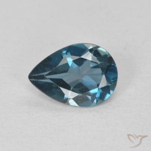 0.69ct Natural London Blue Topaz, Pear Shape, VVS-VS