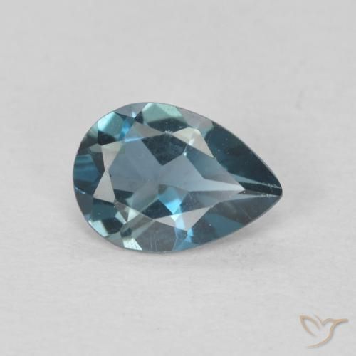0.69 ct Blue Topaz Stone, Natural Topaz in Pear Facet Shape for Sale