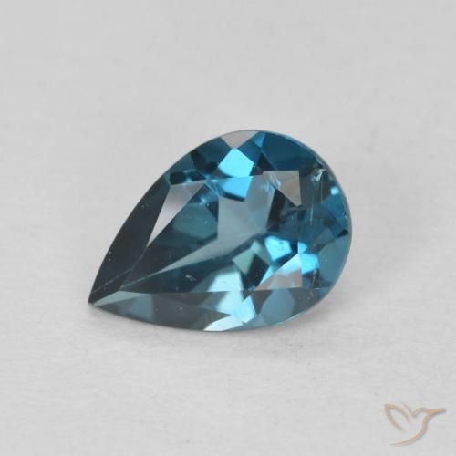 0.74ct Natural London Blue Topaz, Pear Shape, VVS-VS