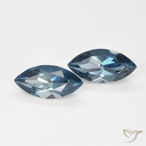 0.98 ctw Blue Topaz Stones, Natural Topaz in Marquise Facet Shape for Sale