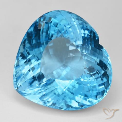 126.78ct Natural Swiss Blue Topaz, Heart, IF