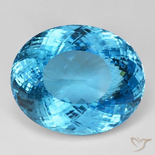 137.38ct Natural Swiss Blue Topaz, Oval, IF