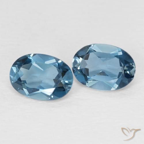 1.79 ctw Blue Topaz Stones, Natural Topaz in Oval Facet Shape for Sale