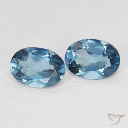 1.77 ctw Blue Topaz Stones, Natural Topaz in Oval Facet Shape for Sale