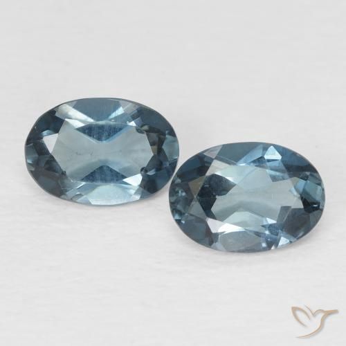 1.8 ct London Blue Topaz, 7.1 x 5.1 mm Oval Cut From Brazil, Photo A