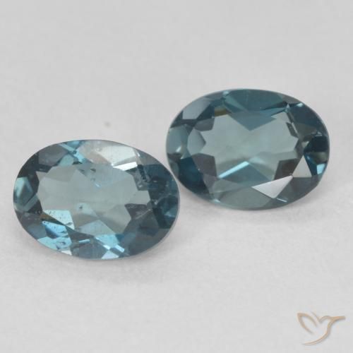 1.95 ctw Blue Topaz Stones, Natural Topaz in Oval Facet Shape for Sale