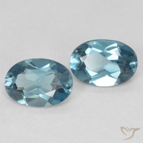 1.83 ct London Blue Topaz, 7.2 x 5.1 mm Oval Cut From Brazil, Photo A