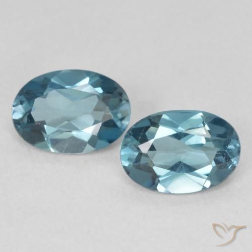 1.83 ctw Blue Topaz Stones, Natural Topaz in Oval Facet Shape for Sale