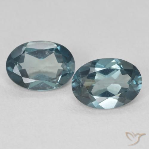 1.85 ct London Blue Topaz, 7.2 x 5.2 mm Oval Cut From Brazil, Photo A
