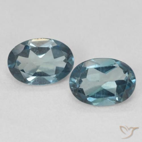 1.91 ct Loose London Blue Topaz, 7.2 x 5.1 mm Oval Cut From Brazil, Photo A