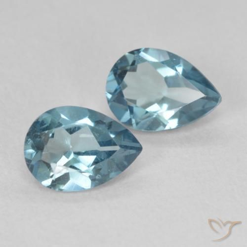 1.83 ctw Blue Topaz Stones, Natural Topaz in Pear Facet Shape for Sale