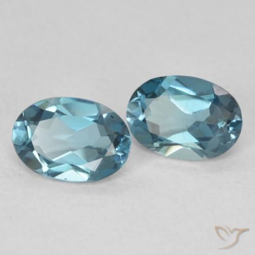 1.79 ctw Blue Topaz Stones, Natural Topaz in Oval Facet Shape for Sale