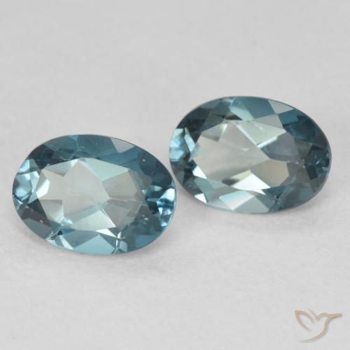 1.99 ctw Blue Topaz Stones, Natural Topaz in Oval Facet Shape for Sale
