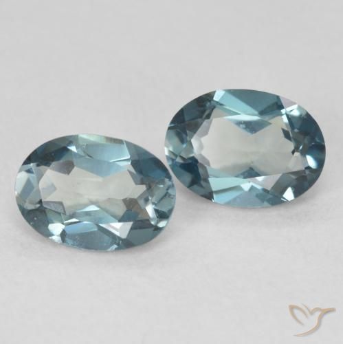 2.00 ctw Blue Topaz Stones, Natural Topaz in Oval Facet Shape for Sale