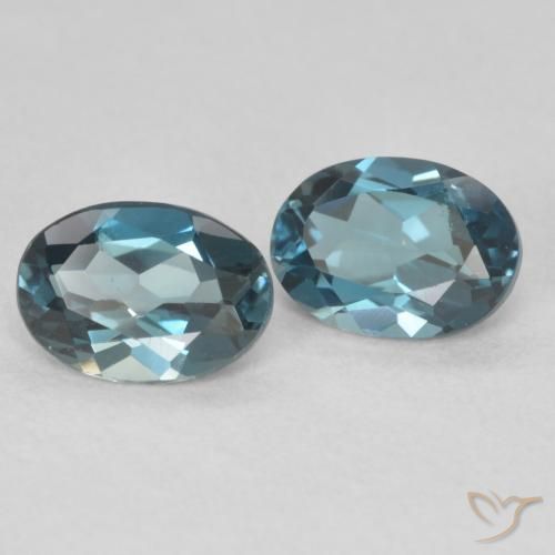 1.85 ctw Blue Topaz Stones, Natural Topaz in Oval Facet Shape for Sale