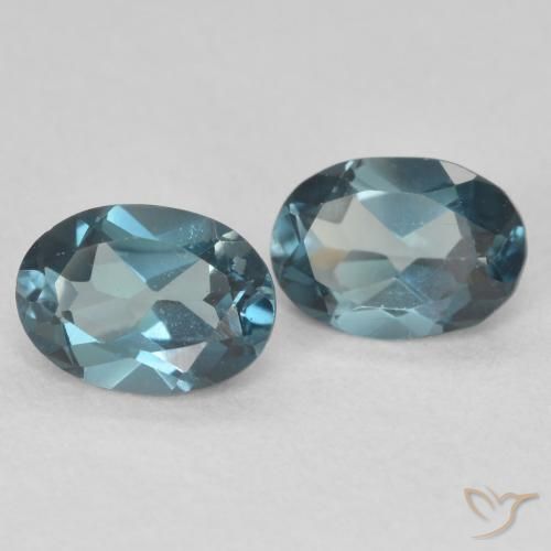 2.07 ctw Blue Topaz Stones, Natural Topaz in Oval Facet Shape for Sale