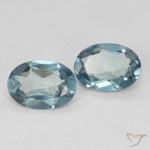 1.67 ctw Blue Topaz Stones, Natural Topaz in Oval Facet Shape for Sale