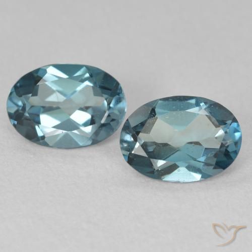 1.88 ct London Blue Topaz, 7.2 x 5.2 mm Oval Cut From Brazil, Photo A