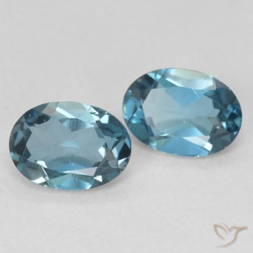2.00 ctw Blue Topaz Stones, Natural Topaz in Oval Facet Shape for Sale