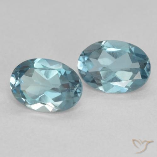 1.90 ctw Blue Topaz Stones, Natural Topaz in Oval Facet Shape for Sale