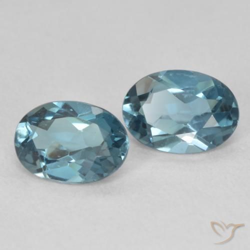 1.83 ctw Blue Topaz Stones, Natural Topaz in Oval Facet Shape for Sale