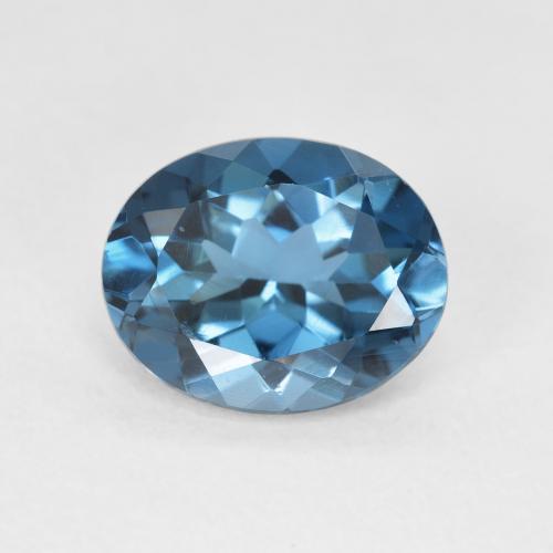 Topazio blu London da 3,22 ct, taglio ovale da 10,2 x 8,2 mm dal Brasile, Photo A