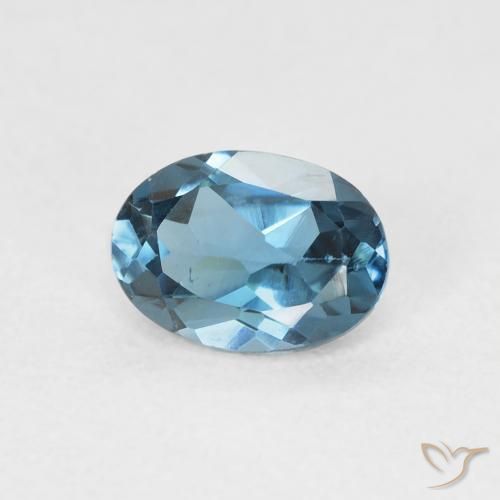 1.06 ct Blue Topaz Stone, Natural Topaz in Oval Facet Shape for Sale