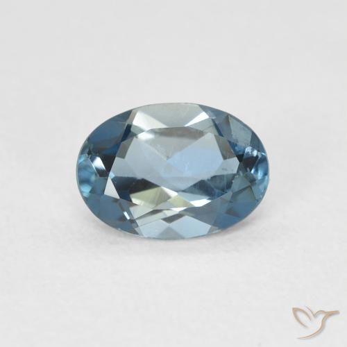 0.97 ct London Blue Topaz, 7.2 x 5.1 mm Oval Cut From Brazil, Photo A