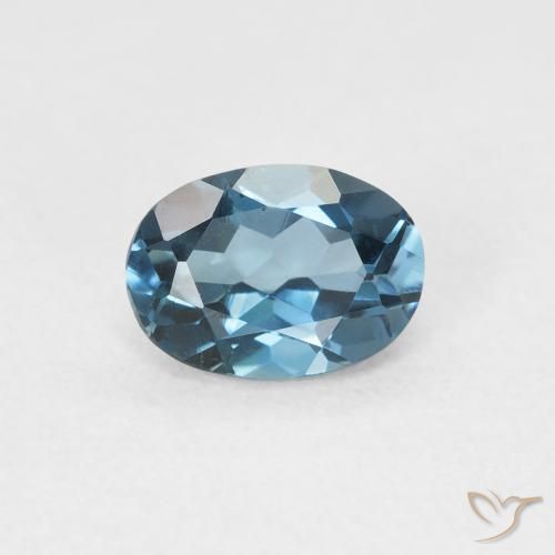 1.03 ct London Blue Topaz, 6.9 x 5 mm Oval Cut From Brazil, Photo A