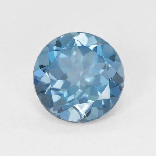 2.15 ct London Blue Topaz, 8 mm Round Cut From Brazil, Photo A