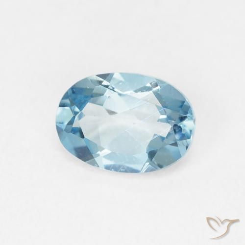 0.92 ct Blue Topaz Stone, Natural Topaz in Oval Facet Shape for Sale