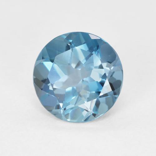 2.24 ct Blue Topaz Stone, Natural Topaz in Round Facet Shape for Sale