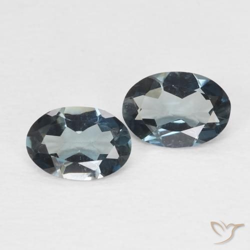 1.44 ctw Blue Topaz Stones, Natural Topaz in Oval Facet Shape for Sale