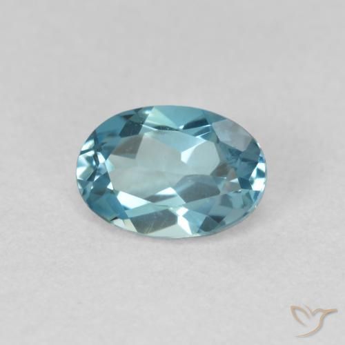 1.03 ct Blue Topaz Stone, Natural Topaz in Oval Facet Shape for Sale