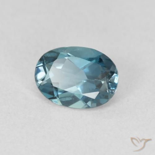 0.91 ct Blue Topaz Stone, Natural Topaz in Oval Facet Shape for Sale
