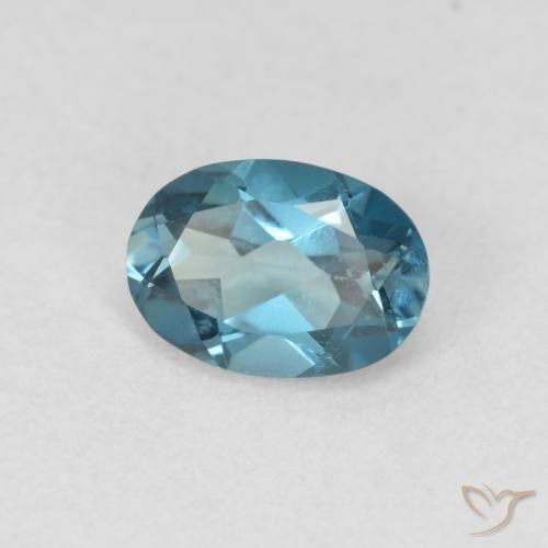 0.99 ct Blue Topaz Stone, Natural Topaz in Oval Facet Shape for Sale
