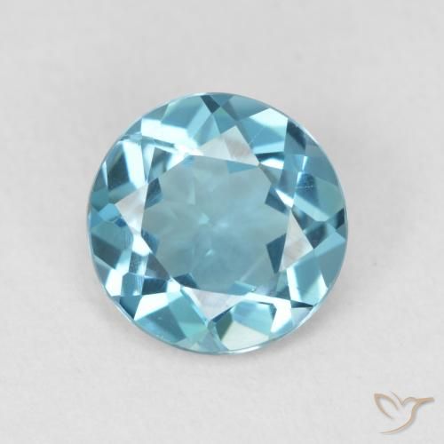 1.91 ct London Blue Topaz, 7.9 mm Round Cut From Brazil, Photo A