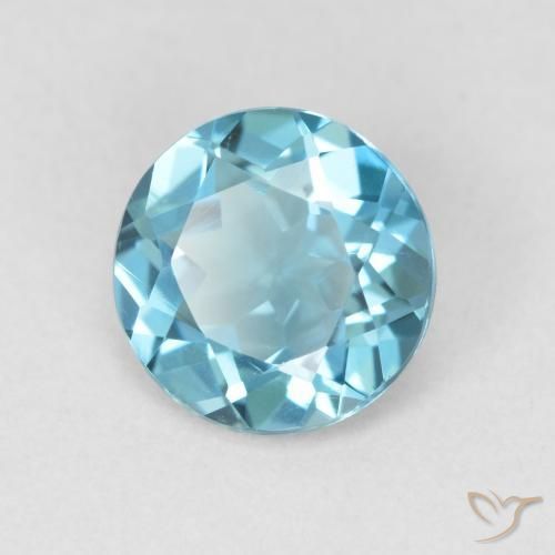 1.91 ct Blue Topaz Stone, Natural Topaz in Round Facet Shape for Sale