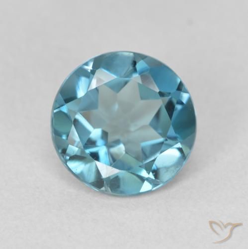 2.06 ct London Blue Topaz, 7.8 mm Round Cut From Brazil, Photo A