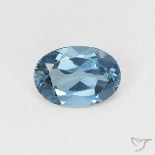0.97ct Natural London Blue Topaz, Oval, VVS-VS