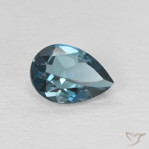 0.86 ct Blue Topaz Stone, Natural Topaz in Pear Facet Shape for Sale