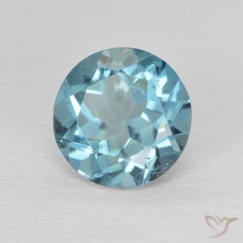 2.33 ct Blue Topaz Stone, Natural Topaz in Round Facet Shape for Sale